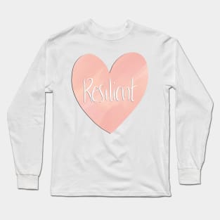 Resilient Heart Hand Lettering Watercolor Long Sleeve T-Shirt